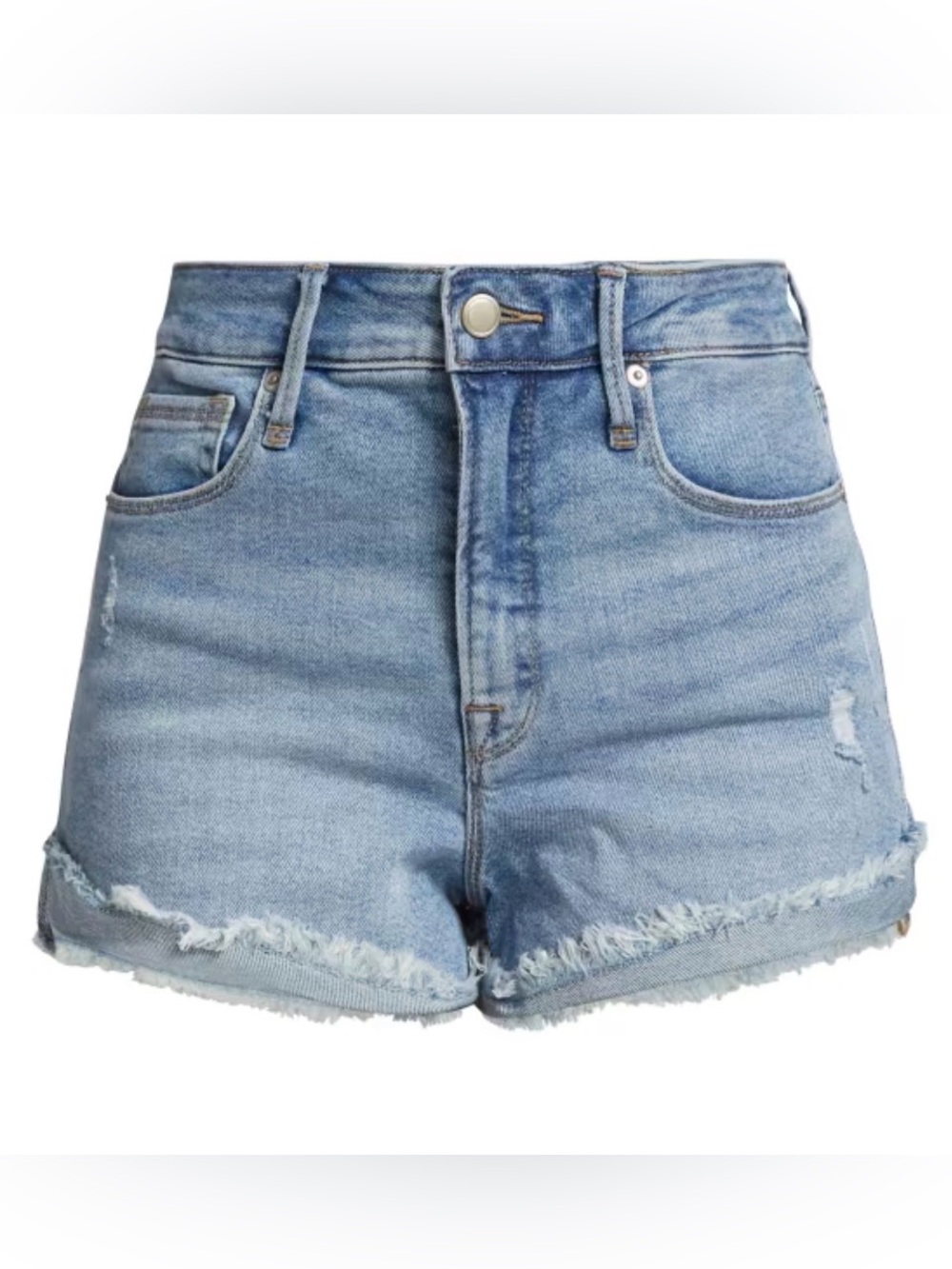 Good American Indigo High Waist Good Curve Jean Shorts. Sz 16
